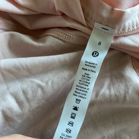 Lululemon Pink It’s a Tie Short Sleeve Top Sz 8 - Picture 6 of 7